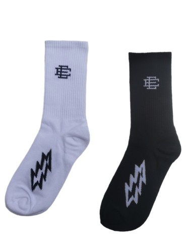 Lightning Logo Print Mid Calf Socks 2 colors
