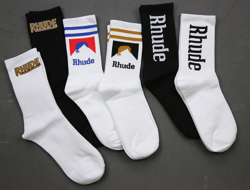 Alphabet Sunset Print Mid Calf Socks 7 colors