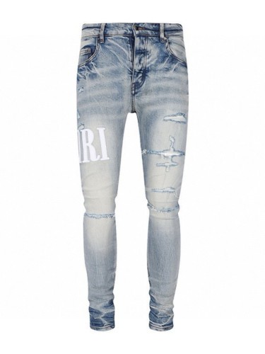 1:1 quality version White Monogrammed Embroidered Raglan Denim Jeans