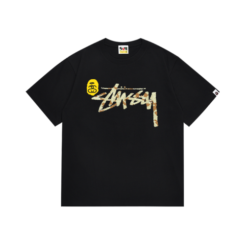 Co-branded Camouflage Shark Bubble Print Tee
