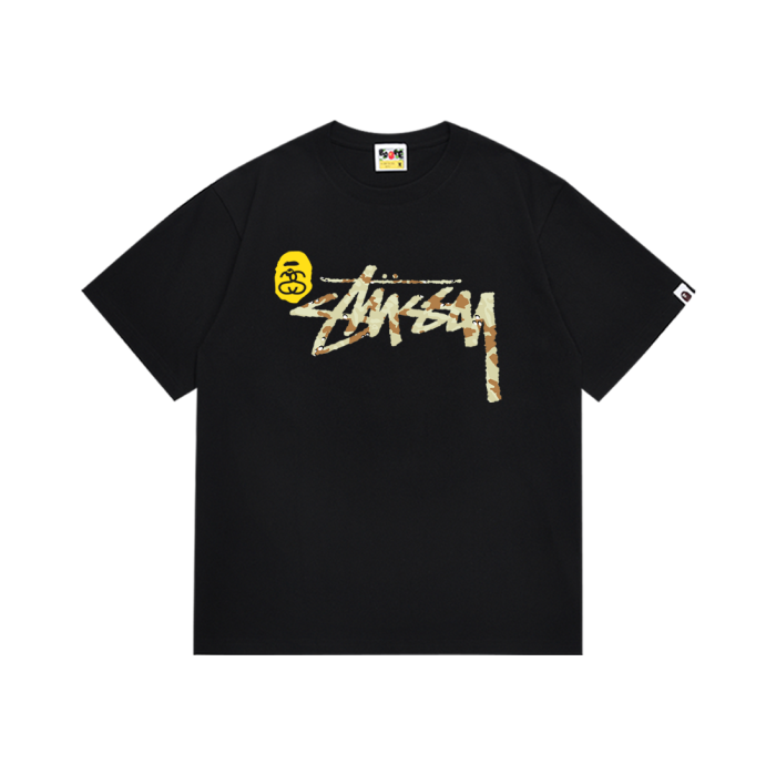 Co-branded Camouflage Shark Bubble Print Tee