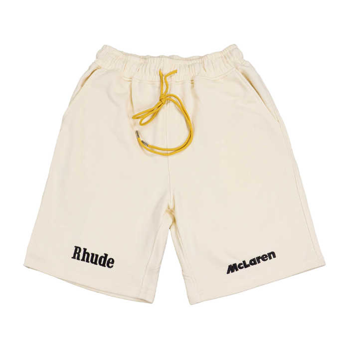 Co-branded high street monogrammed embroidered terry shorts 2 colors