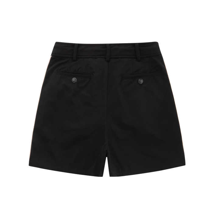 Waist patchwork side fabric with drawstring letter print shorts