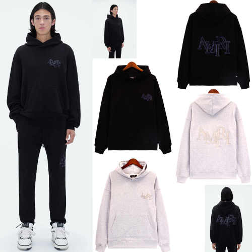 Embroidered Mismatched Letter Hoodie & Pants Set 2 colors