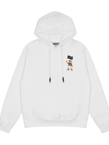 [buy more save more] Palm Angels flag bear hoodie black & white