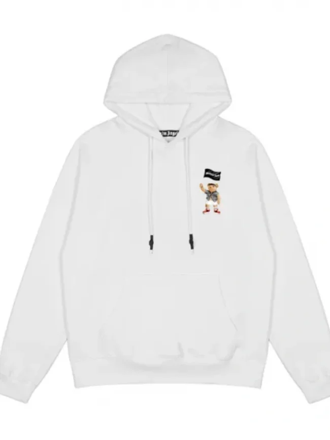[buy more save more] Palm Angels flag bear hoodie black & white