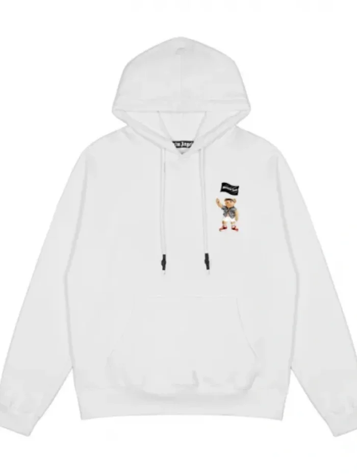 [buy more save more] Palm Angels flag bear hoodie black & white
