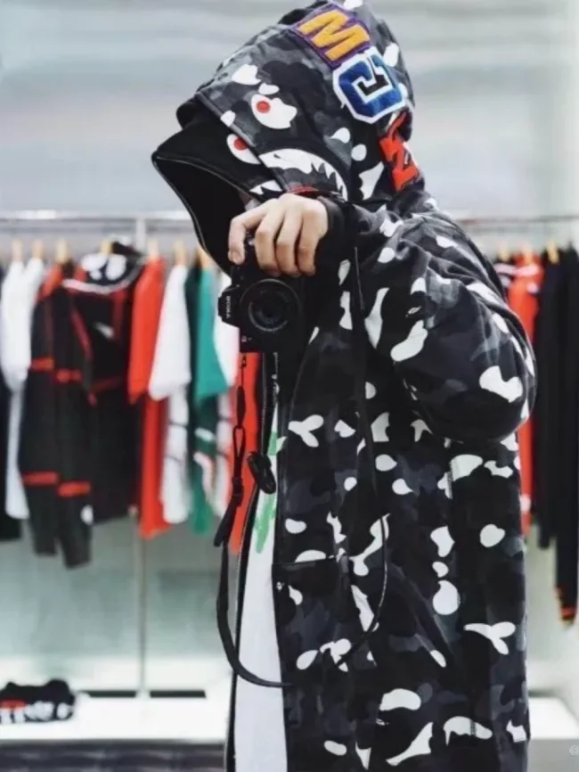[Buy More Save More]1:1 Bape double hood glow in dark shark hoodie
