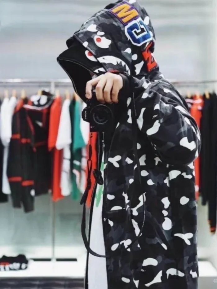 [Buy More Save More]1:1 Bape double hood glow in dark shark hoodie