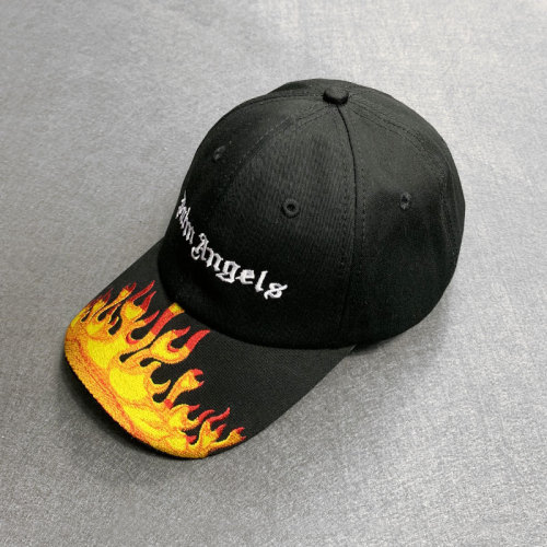 Flame Letter Embroidery Adjustable Sun Cap
