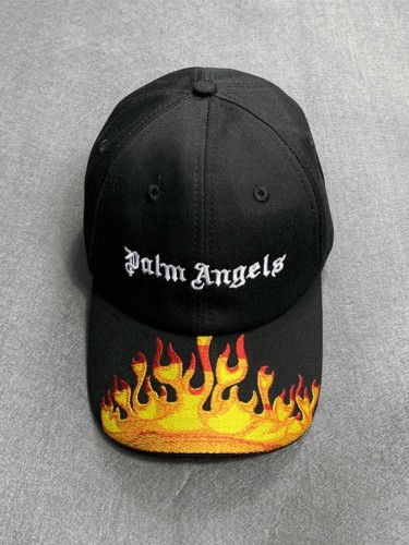 Flame Letter Embroidery Adjustable Sun Cap