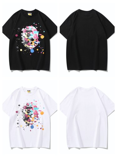 1:1 quality version Colour Splash Camouflage Ape Head Tee 2 colors