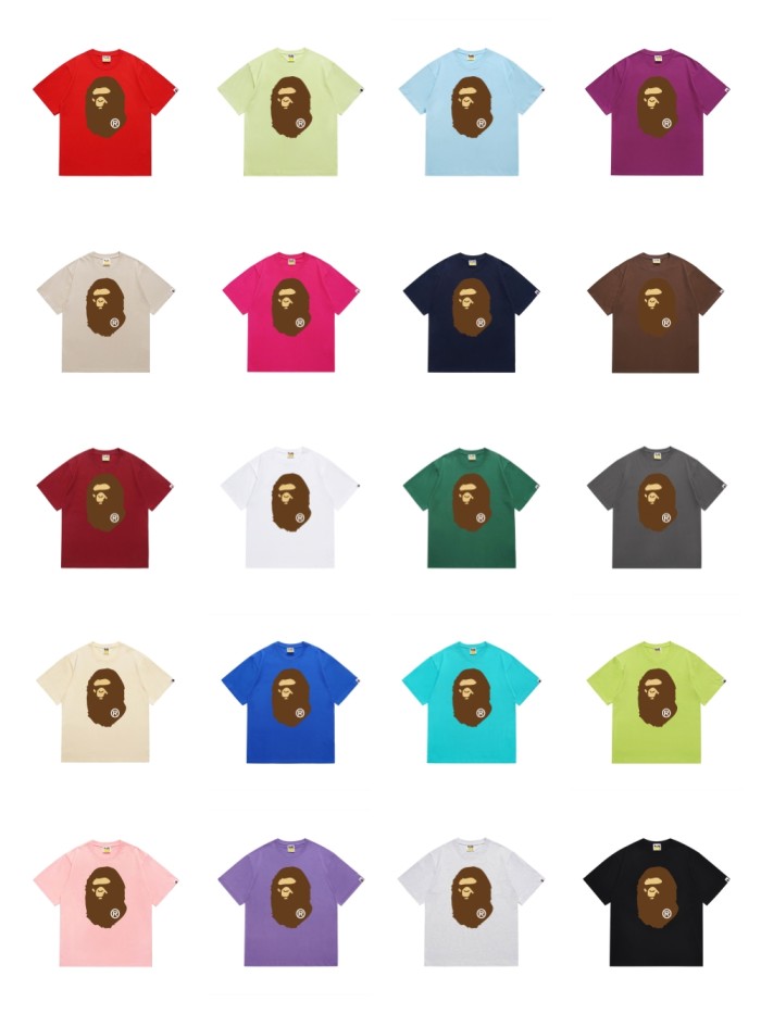 Classic front and back big ape head print Tee 20 colors