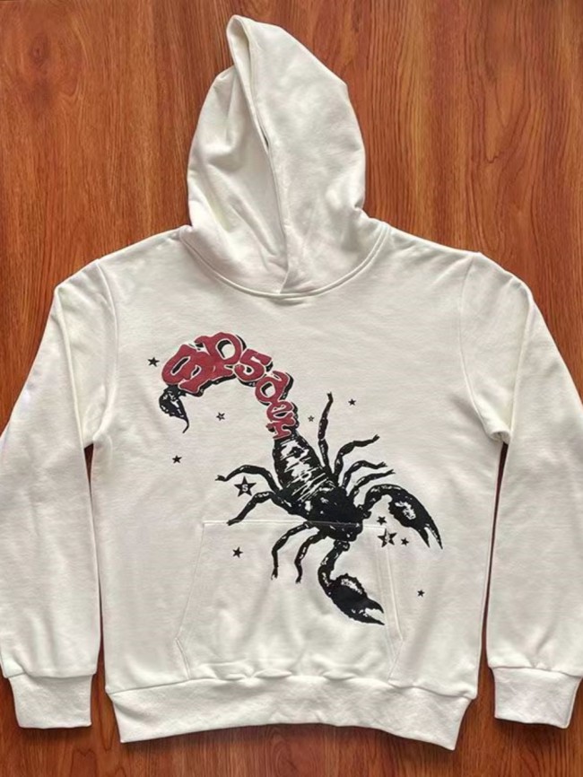 Scorpion Foam Letter Print Hoodie