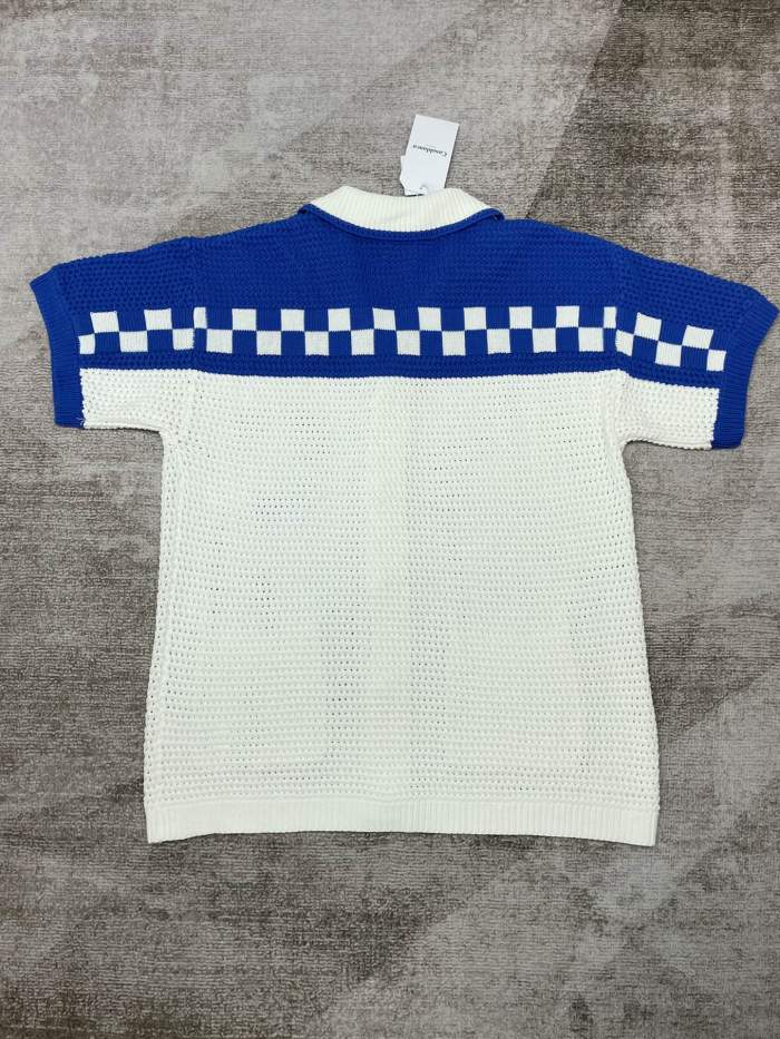 1:1 quality version Clashing Woven Check Badge Embroidery Lapel  Polo Shirt & Shorts Set