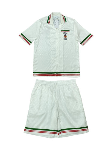 1:1 quality version Silk Castle Tennis Dark Jacquard shirt & shorts set