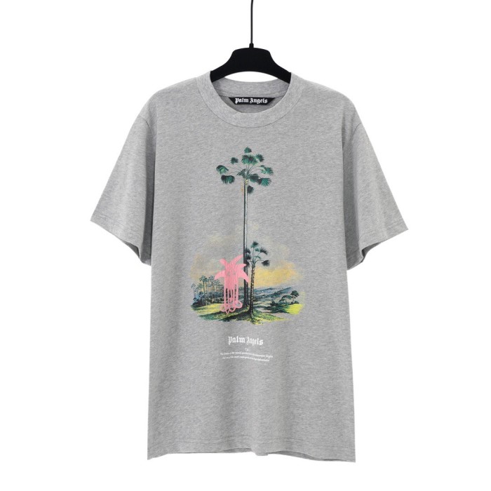 Pink Abstract Coconut Landscape Print tee