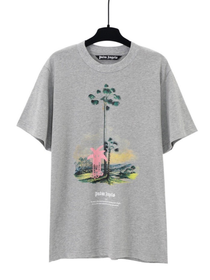 Pink Abstract Coconut Landscape Print tee