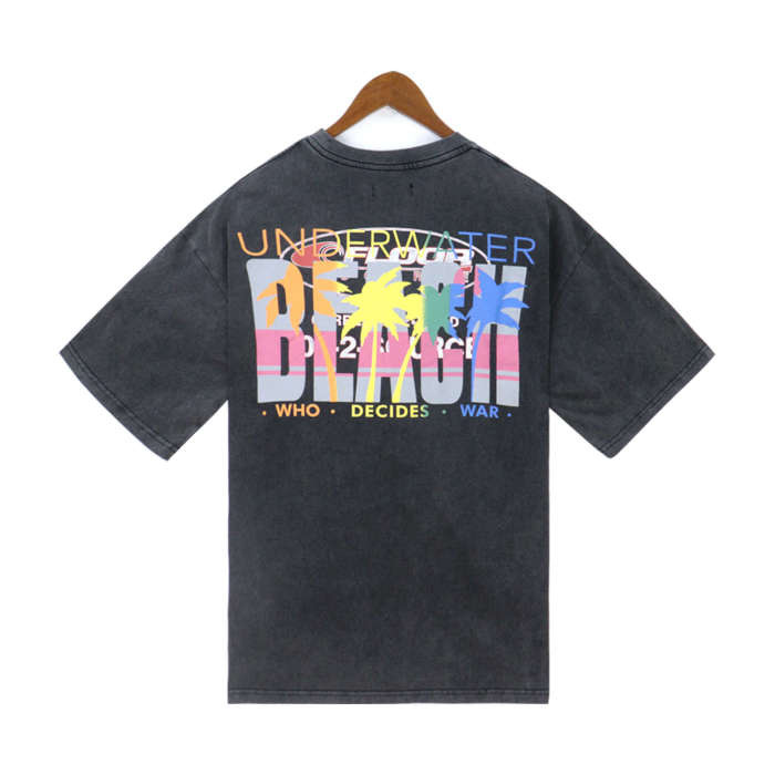 Face Butterfly Back Colorful Letter Print tee