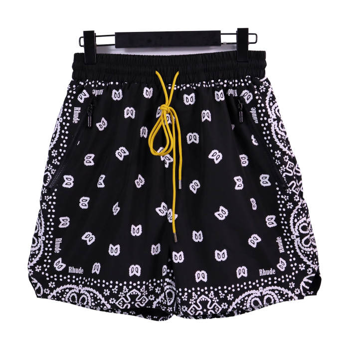 Vintage full print cashew flower cotton drawstring shorts 5 colors