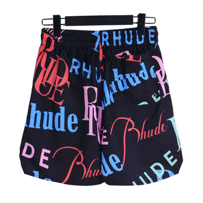 Printed all over with multiple colorful fonts logo drawstring shorts 2 colors