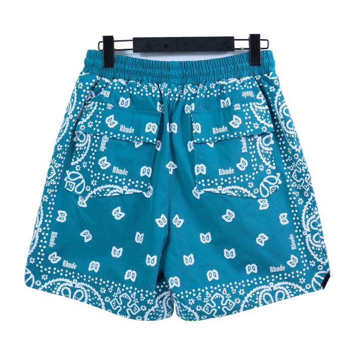 Vintage full print cashew flower cotton drawstring shorts 5 colors
