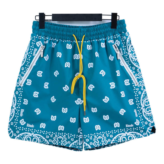 Vintage full print cashew flower cotton drawstring shorts 5 colors