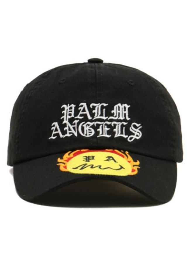 Smiley Flame Gothic Letter Embroidered Duck Cap