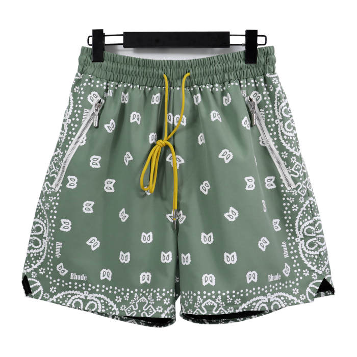 Vintage full print cashew flower cotton drawstring shorts 5 colors