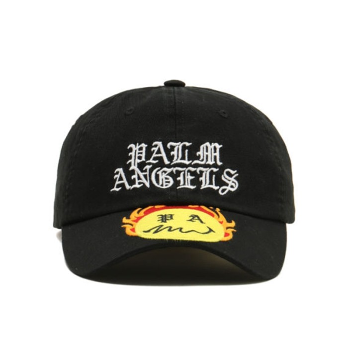 Smiley Flame Gothic Letter Embroidered Duck Cap