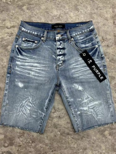 1:1 quality version White Distressed Ink Dot Denim Shorts