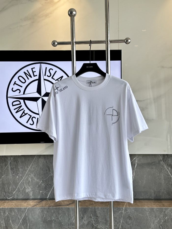 Back Tattered Compass Logo Print Tee 5 colors