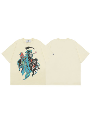 Death Scythe Cartoon Round Neck Tee