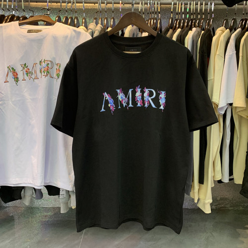 Gradient Alphabet Floral Letter Print Tee 2 colors