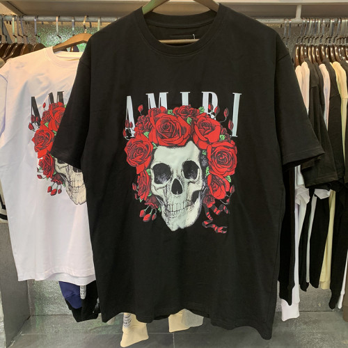 Rose Skull Letter Print Tee 2 colors