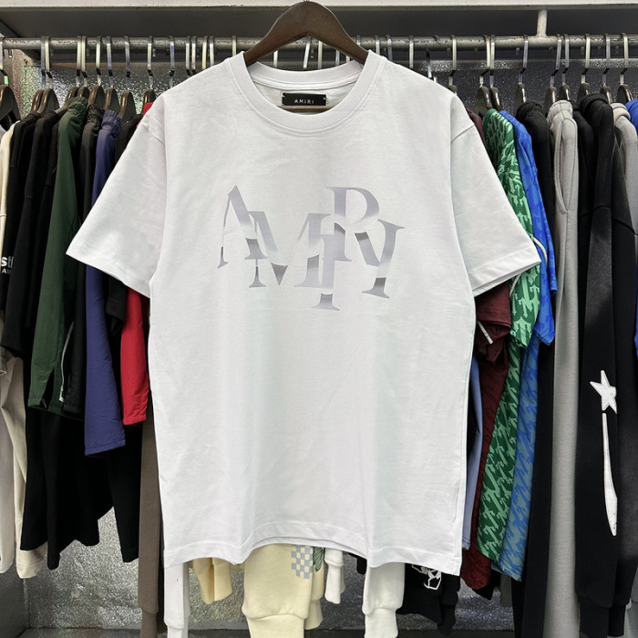 Gradient Mismatched Letter Print Tee 2 colors