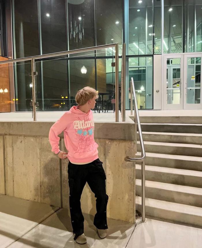 1:1 quality version Pink Atlanta Hoodie & Pants Set