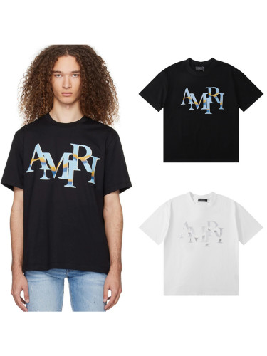 Gradient Mismatched Letter Print Tee 2 colors