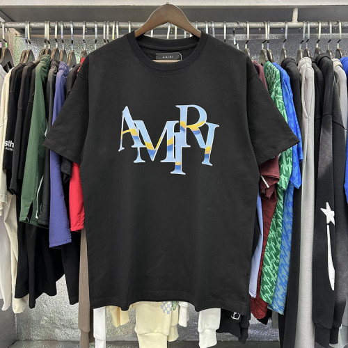 Gradient Mismatched Letter Print Tee 2 colors