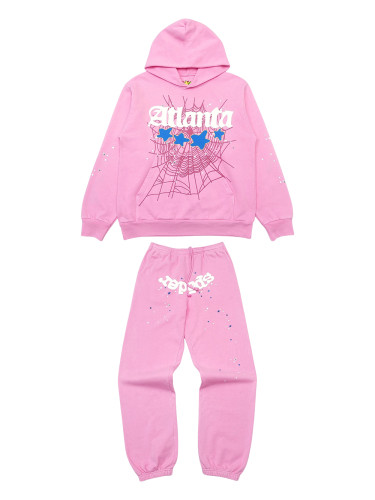 1:1 quality version Pink Atlanta Hoodie & Pants Set