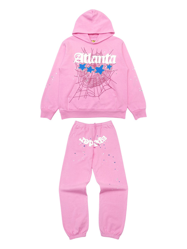 1:1 quality version Pink Atlanta Hoodie & Pants Set