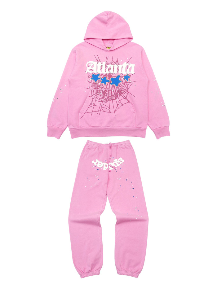 1:1 quality version Pink Atlanta Hoodie & Pants Set
