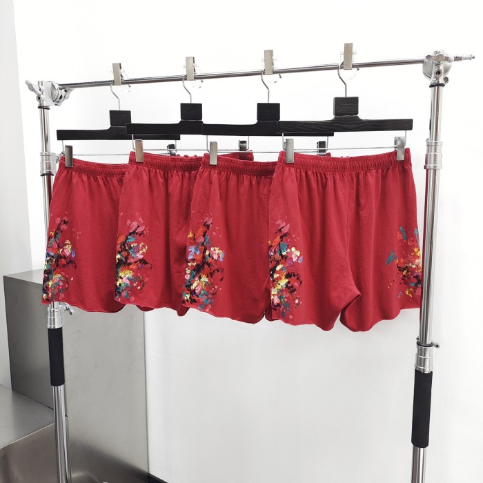 [Big & Tall for weights up to 260 lbs]1:1 quality version Dark red ink splash shorts