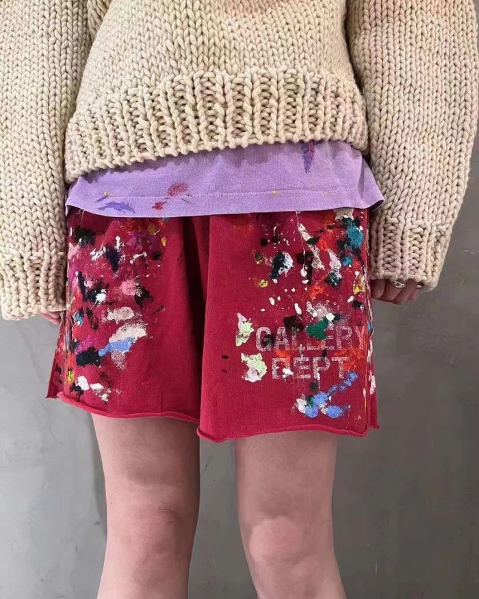 [Big & Tall for weights up to 260 lbs]1:1 quality version Dark red ink splash shorts