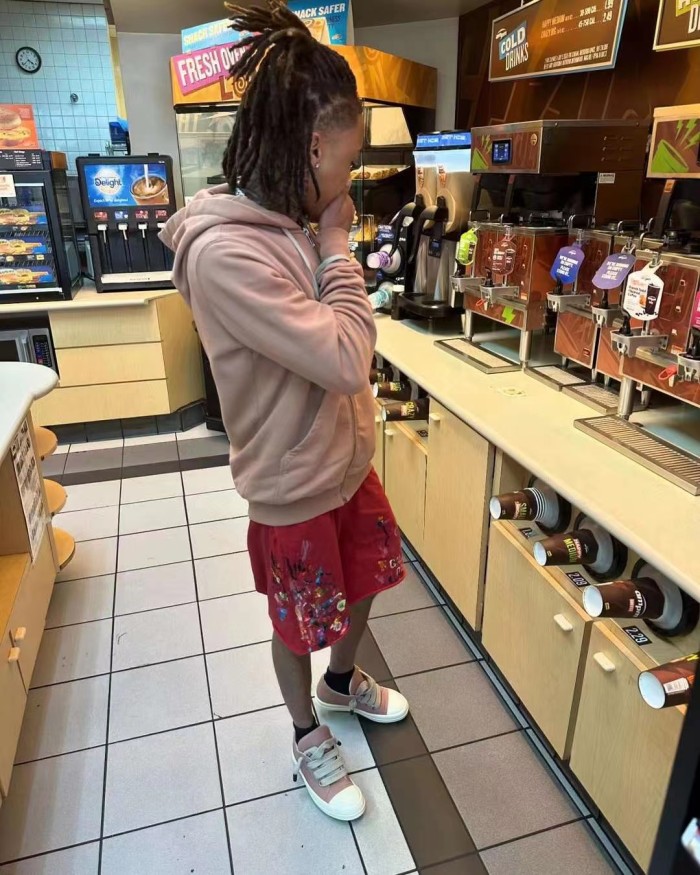 [Big & Tall for weights up to 260 lbs]1:1 quality version Dark red ink splash shorts