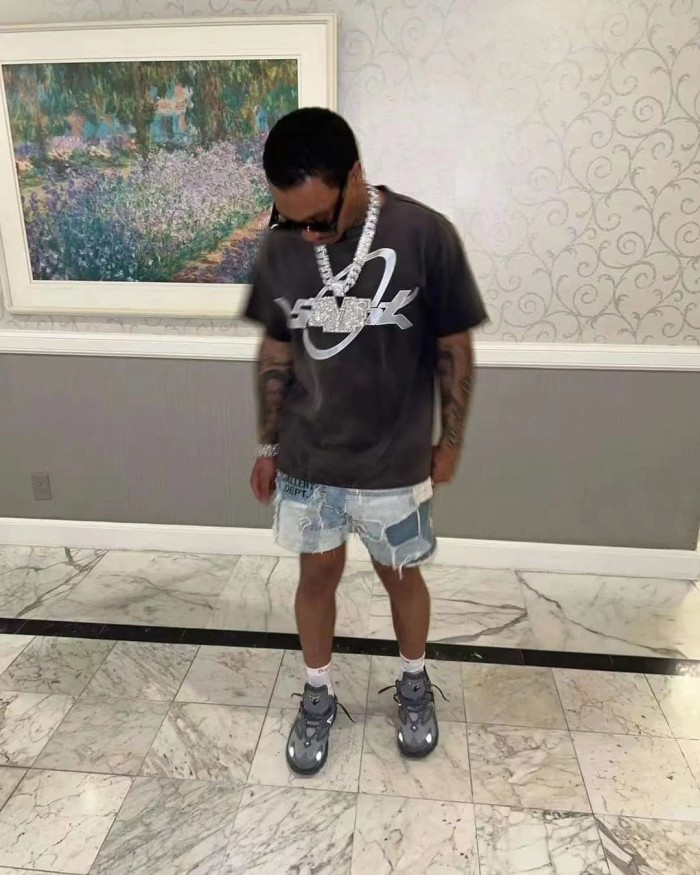 [Big & Tall for weights up to 260 lbs]1:1 quality version Denim Patchwork Shorts