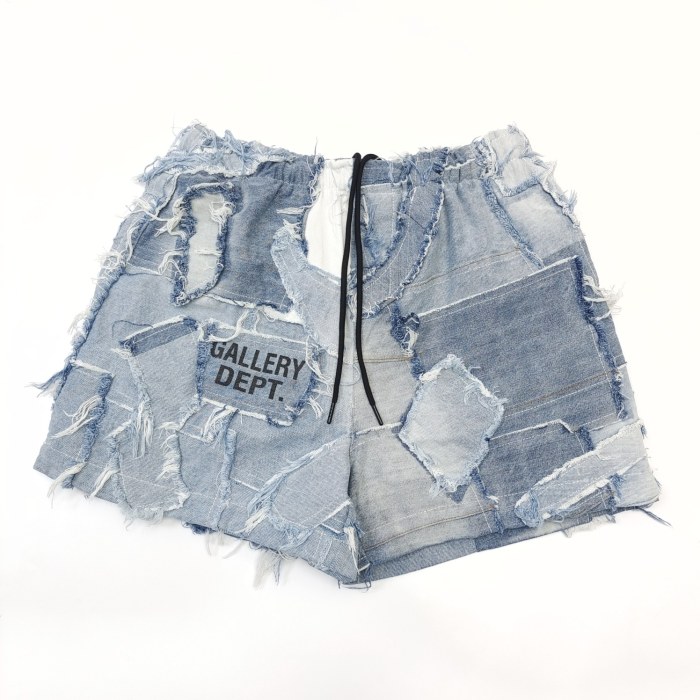 [Big & Tall for weights up to 260 lbs]1:1 quality version Denim Patchwork Shorts