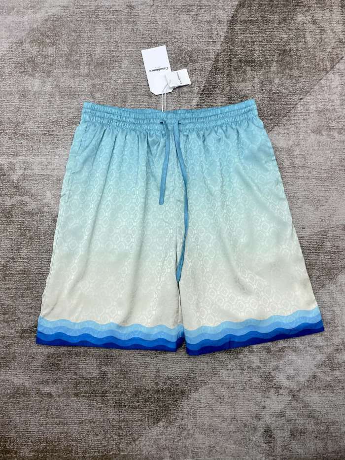 1:1 quality version Silk gradient dark jacquard shirt & shorts set