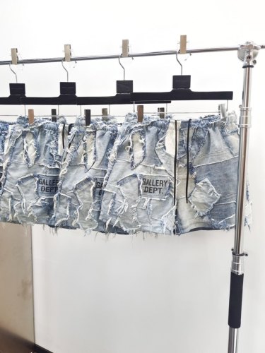 1:1 quality version Denim Patchwork Shorts