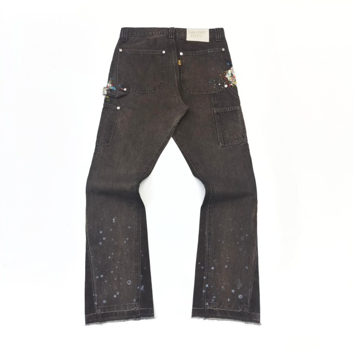 1:1 quality version Colorful Ink Splash Patchwork Work Pants